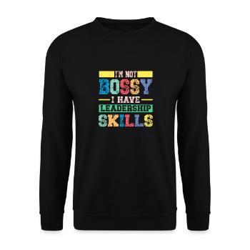 Ich Bin Nicht Herrisch Ich Habe Führungskompetenz - Unisex Pullover - Schwarz - Vorne - Alina (178cm) & Michal (187cm)