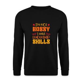Ich Bin Nicht Herrisch Ich Habe Führungskompetenz - Unisex Pullover - Schwarz - Vorne - Alina (178cm) & Michal (187cm)