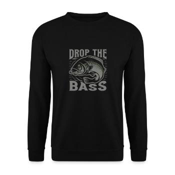 Drop The Bass Dynamisches Anglermotiv - Unisex Pullover - Schwarz - Vorne - Alina (178cm) & Michal (187cm)