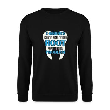 Always straight to the heart of the problem - Unisex Sweatshirt - black - Front - Alina (178cm) & Michal (187cm)