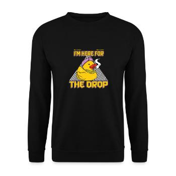 I'm here for the drop music ducks - Unisex Sweatshirt - black - Front - Alina (178cm) & Michal (187cm)
