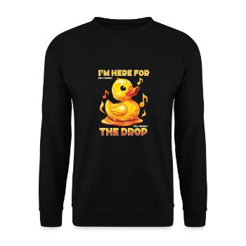 I'm here for the drop music ducks - Unisex Sweatshirt - black - Front - Alina (178cm) & Michal (187cm)