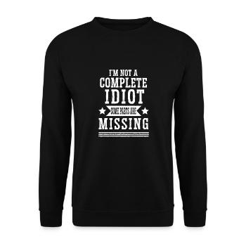 Ich Bin Kein Vollidiot Einige Teile Fehlen - Unisex Pullover - Schwarz - Vorne - Alina (178cm) & Michal (187cm)