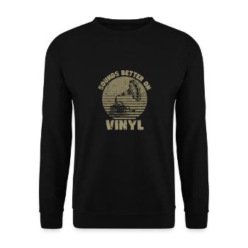 Sonne mieux sur les amateurs de musique rétro vinyle - Sweat-shirt Unisexe - noir - Devant - Alina (178cm) & Michal (187cm)