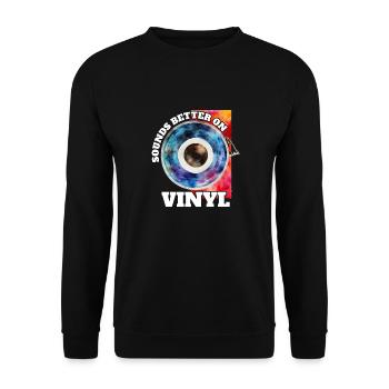 Sonne mieux sur les amateurs de musique rétro vinyle - Sweat-shirt Unisexe - noir - Devant - Alina (178cm) & Michal (187cm)