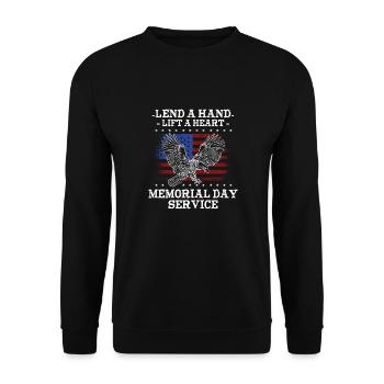 Lend A Hand Lift A Heart Memorial Day Service - Unisex Sweatshirt - black - Front - Alina (178cm) & Michal (187cm)