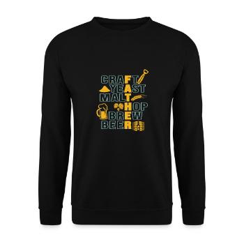 Craft Yeast Malt Hop Brew Beer - Perfect for - Unisex Sweatshirt - black - Front - Alina (178cm) & Michal (187cm)