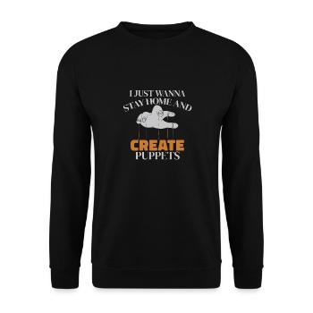 I just want to stay at home and dolls - Unisex Sweatshirt - black - Front - Alina (178cm) & Michal (187cm)