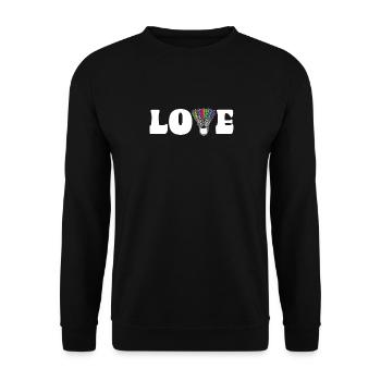 Love Badminton Shuttlecock Colorful - Unisex Sweatshirt - black - Front - Alina (178cm) & Michal (187cm)