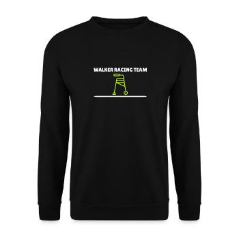 Walker Racing Team - Lustiger Rollator - Unisex Pullover - Schwarz - Vorne - Alina (178cm) & Michal (187cm)