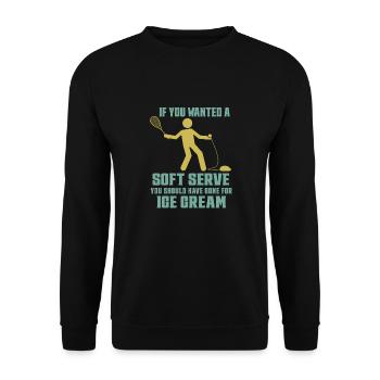 Wenn Du Soft Serve Wolltest, Hättest Du Eiscreme - Unisex Pullover - Schwarz - Vorne - Alina (178cm) & Michal (187cm)