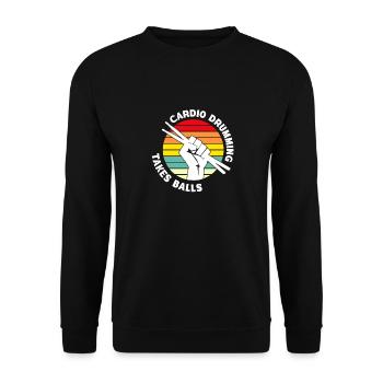 Le tambour cardio prend des balles – Motivation pour la forme physique - Sweat-shirt Unisexe - noir - Devant - Alina (178cm) & Michal (187cm)