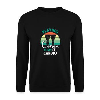 Playing Conga Is My Cardio - Sunset And - Unisex Sweatshirt - black - Front - Alina (178cm) & Michal (187cm)