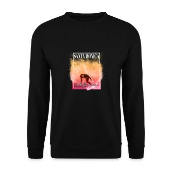 Santa Monica Surfing California Sonne Meer - Unisex Pullover - Schwarz - Vorne - Alina (178cm) & Michal (187cm)