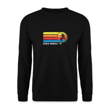 Santa Monica '79 Coucher de soleil Palmiers Vintage - Sweat-shirt Unisexe - noir - Devant - Alina (178cm) & Michal (187cm)
