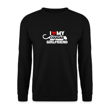 I love my cougar girlfriend - Unisex Sweatshirt - black - Front - Alina (178cm) & Michal (187cm)