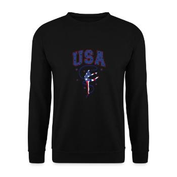 États-Unis Gymnastique Patriots Stars Feux d’artifice - Sweat-shirt Unisexe - noir - Devant - Alina (178cm) & Michal (187cm)
