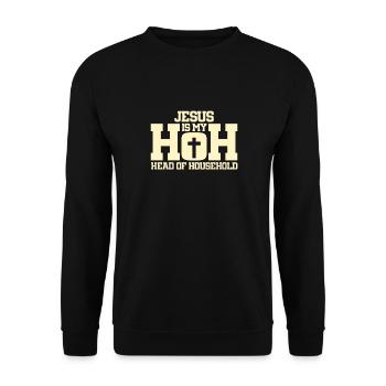 Jésus est mon chef de famille HOH - Sweat-shirt Unisexe - noir - Devant - Alina (178cm) & Michal (187cm)