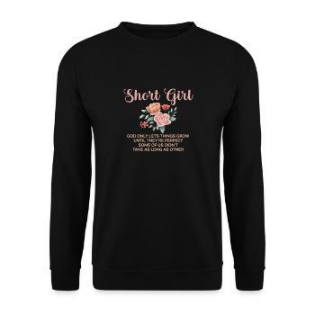 Short Girl God Only Lets Things Grow Until - Unisex Sweatshirt - black - Front - Alina (178cm) & Michal (187cm)