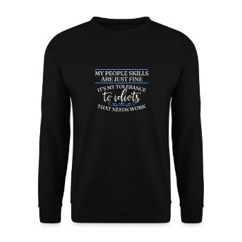 Mes compétences dans les relations avec les gens sont - Sweat-shirt Unisexe - noir - Devant - Alina (178cm) & Michal (187cm)