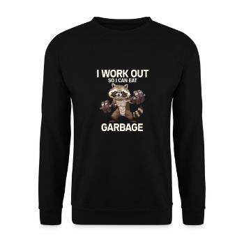 Ich Trainiere Damit Ich Müll Essen Kann - - Unisex Pullover - Schwarz - Vorne - Alina (178cm) & Michal (187cm)
