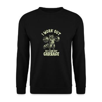 Ich Trainiere Damit Ich Müll Essen Kann - - Unisex Pullover - Schwarz - Vorne - Alina (178cm) & Michal (187cm)