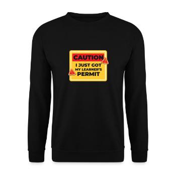 Vorsicht Ich Habe Meinen Führerschein Erhalten - Unisex Pullover - Schwarz - Vorne - Alina (178cm) & Michal (187cm)