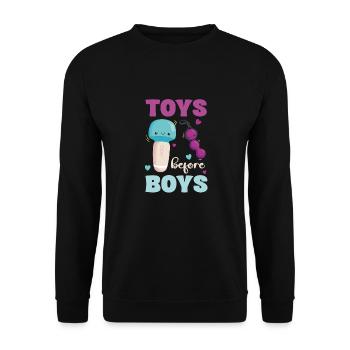 Jouets avant les garçons Drôle de dicton - Sweat-shirt Unisexe - noir - Devant - Alina (178cm) & Michal (187cm)