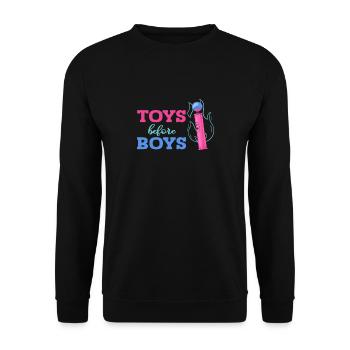 Jouets avant les garçons Drôle de dicton - Sweat-shirt Unisexe - noir - Devant - Alina (178cm) & Michal (187cm)