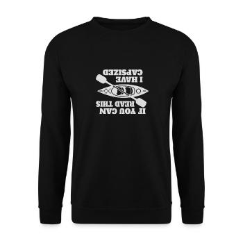 If You Can Read This I Have Capsized Lustiger - Unisex Pullover - Schwarz - Vorne - Alina (178cm) & Michal (187cm)