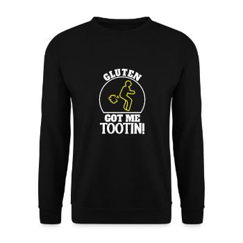 Gluten Got Me Tootin Humorous Saying for - Unisex Sweatshirt - black - Front - Alina (178cm) & Michal (187cm)
