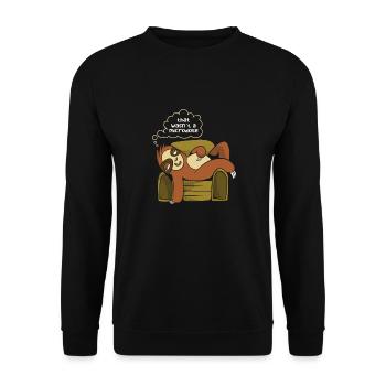 This was not microdosing sloth relaxation - Unisex Sweatshirt - black - Front - Alina (178cm) & Michal (187cm)