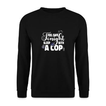 Feel safe tonight sleep with a - Unisex Sweatshirt - black - Front - Alina (178cm) & Michal (187cm)