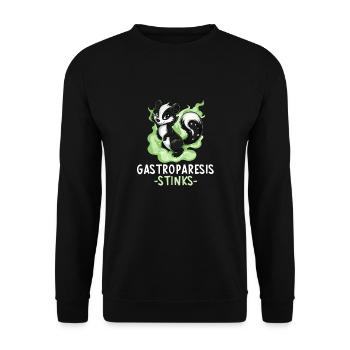 Gastroparesis Stinkt Lustiges Stinktier Design - Unisex Pullover - Schwarz - Vorne - Alina (178cm) & Michal (187cm)