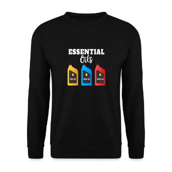Lustige Essential Oils Illustration für - Unisex Pullover - Schwarz - Vorne - Alina (178cm) & Michal (187cm)