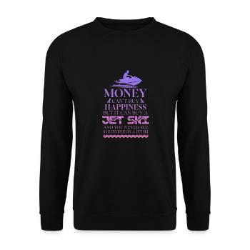 Money can't buy happiness but a jet can - Unisex Sweatshirt - black - Front - Alina (178cm) & Michal (187cm)