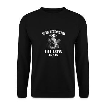 Make Frying Oil Tallow Again Grafik - Unisex Pullover - Schwarz - Vorne - Alina (178cm) & Michal (187cm)