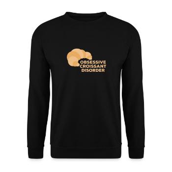 Obsessive Croissant Disorder Délice du petit-déjeuner pour - Sweat-shirt Unisexe - noir - Devant - Alina (178cm) & Michal (187cm)