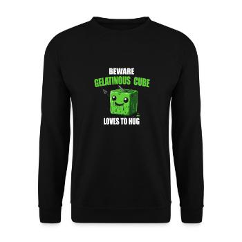 Beware of the gelatinous cube that likes to - Unisex Sweatshirt - black - Front - Alina (178cm) & Michal (187cm)