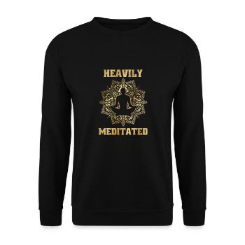 Heavily Meditated Mandala Spirituality Interior - Unisex Sweatshirt - black - Front - Alina (178cm) & Michal (187cm)