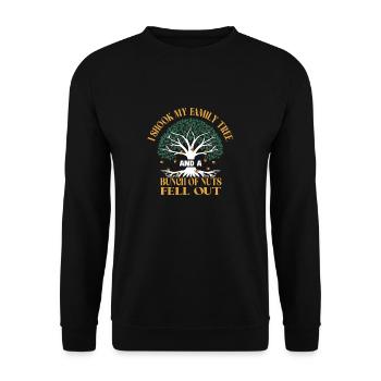 J’ai bousculé mon arbre généalogique et plein de fous - Sweat-shirt Unisexe - noir - Devant - Alina (178cm) & Michal (187cm)