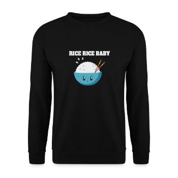 Riz Riz Bébé Mignon Bol Illustration - Sweat-shirt Unisexe - noir - Devant - Alina (178cm) & Michal (187cm)