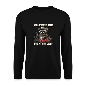Strawberry Jams But My Gun Don't Funnier - Unisex Sweatshirt - black - Front - Alina (178cm) & Michal (187cm)