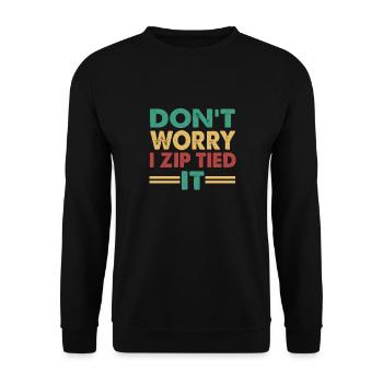 Mach Dir Keine Sorgen Ich Habe Es Mit - Unisex Pullover - Schwarz - Vorne - Alina (178cm) & Michal (187cm)