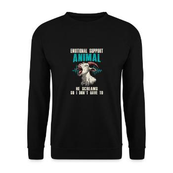 Emotional Support Animal Goat Cries For Me - Unisex Sweatshirt - black - Front - Alina (178cm) & Michal (187cm)