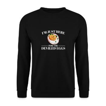 I'm only here for the Russian eggs - Unisex Sweatshirt - black - Front - Alina (178cm) & Michal (187cm)