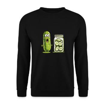 Drôle de concombre s’émerveille devant les parents marinés - Sweat-shirt Unisexe - noir - Devant - Alina (178cm) & Michal (187cm)