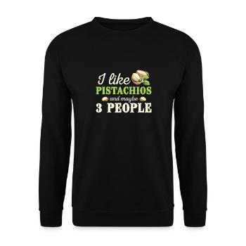 Ich Mag Pistazien Und Vielleicht 3 Personen - Unisex Pullover - Schwarz - Vorne - Alina (178cm) & Michal (187cm)