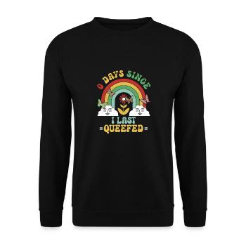 0 jours depuis la dernière fois que j’ai pété arc-en-ciel - Sweat-shirt Unisexe - noir - Devant - Alina (178cm) & Michal (187cm)