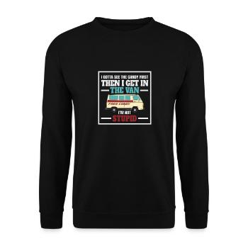 Je dois d'abord voir les bonbons, puis grimper - Sweat-shirt Unisexe - noir - Devant - Alina (178cm) & Michal (187cm)